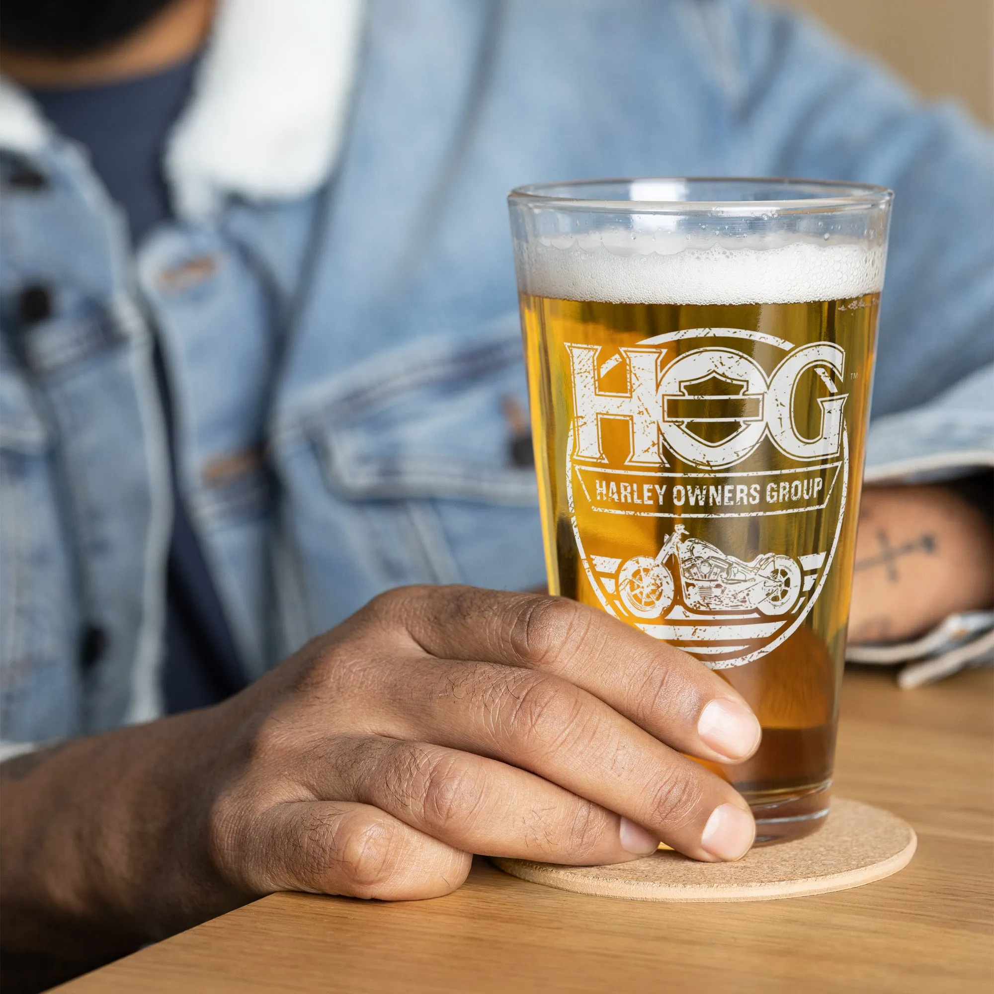 H.O.G. Motorbike Pint Glass