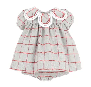 Holiday Gray Check Petal Dress