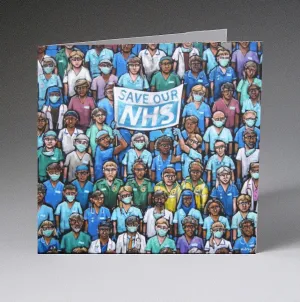 James Milroy “Save our NHS” greetings cards (Sepia)