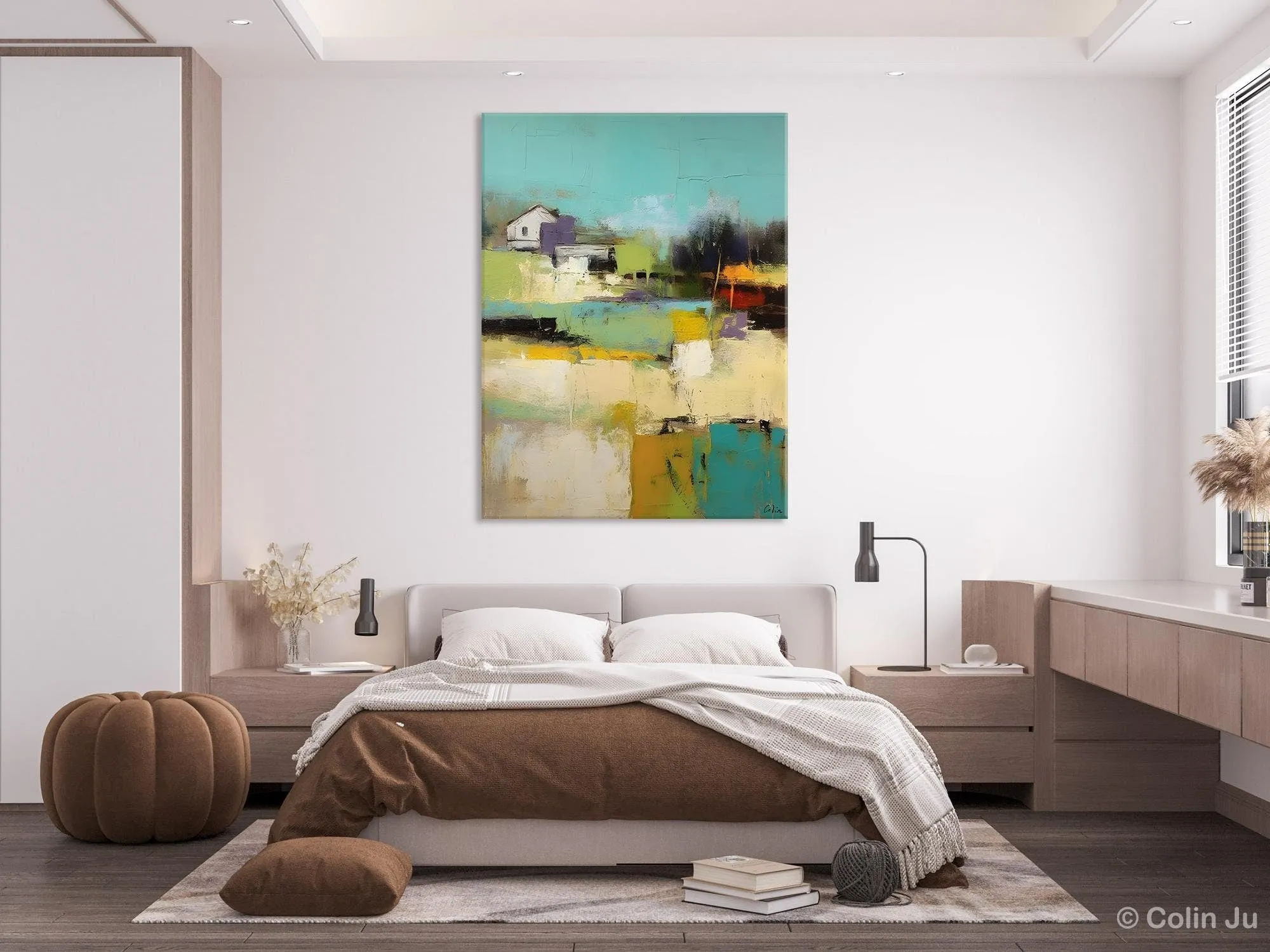 Landscape Canvas Paintings for Dining Room, Extra Large Modern Wall Art, Acrylic Painting on Canvas, Original Landscape Abstract Painting