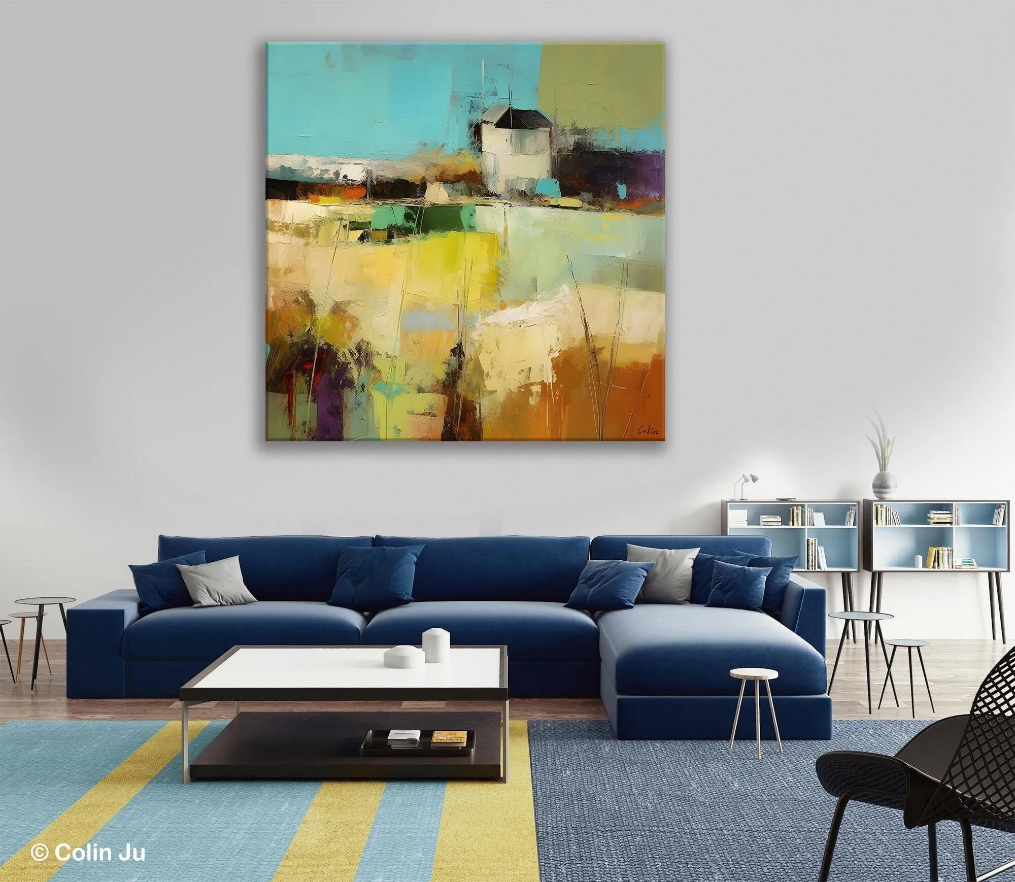 Landscape Canvas Paintings, Landscape Acrylic Art, Original Abstract Art, Hand Painted Canvas Art, Large Landscape Paintings for Living Room