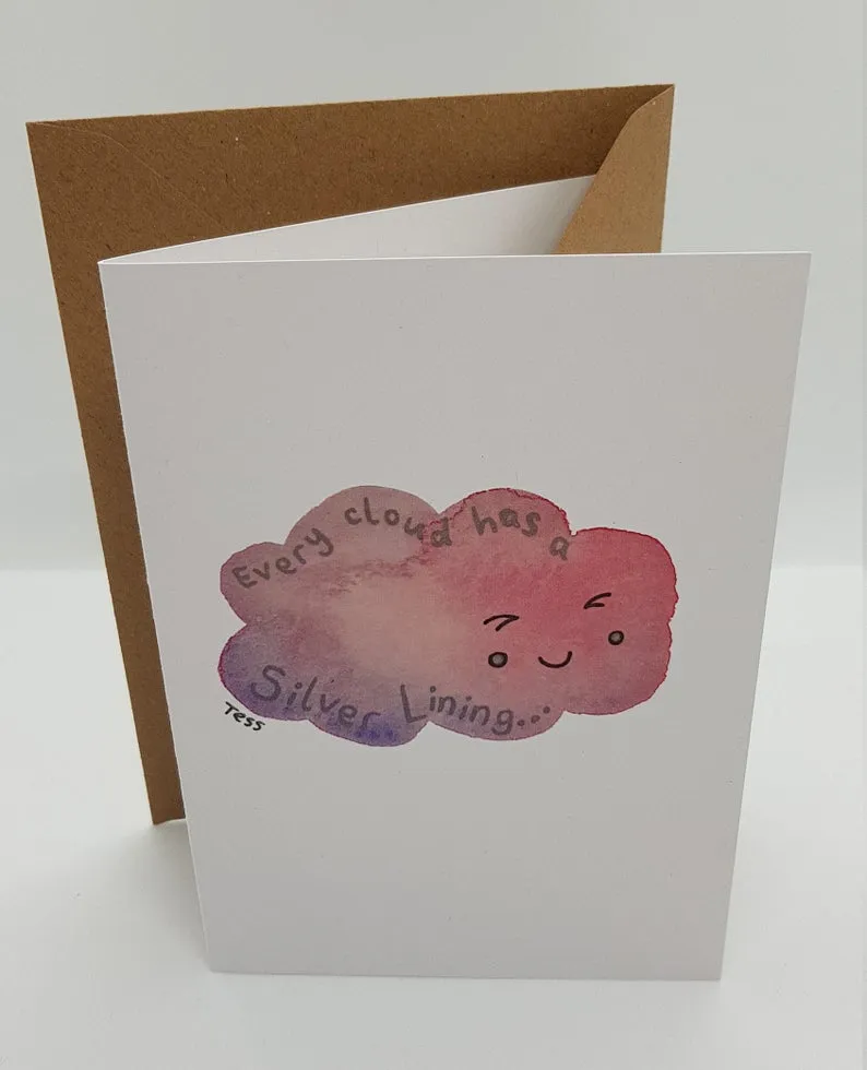 Lemon Street Cards "Every cloud has a silver lining" greetings card