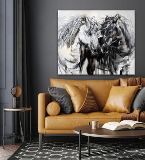 Love, always love, the horses / L'amour toujours l'amour   horse couple painting