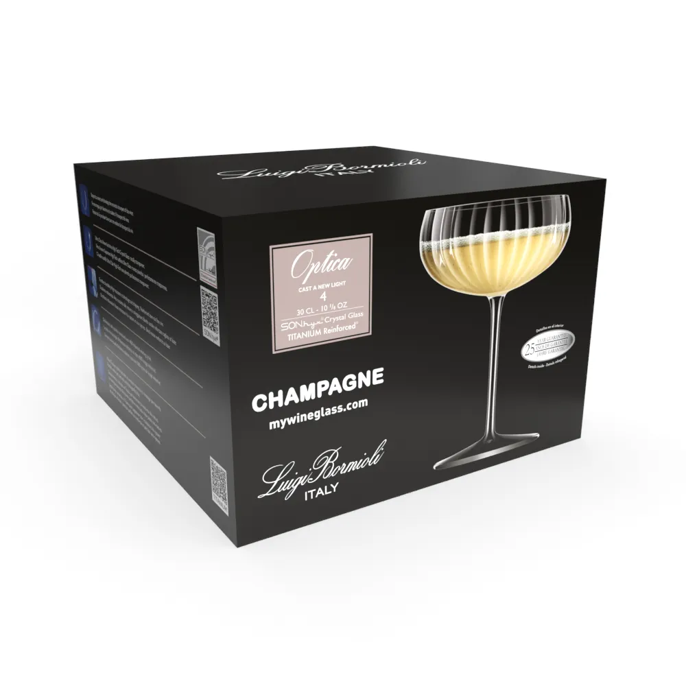 Luigi Bormioli Optica Coupe Glass 300ml (Set of 4)