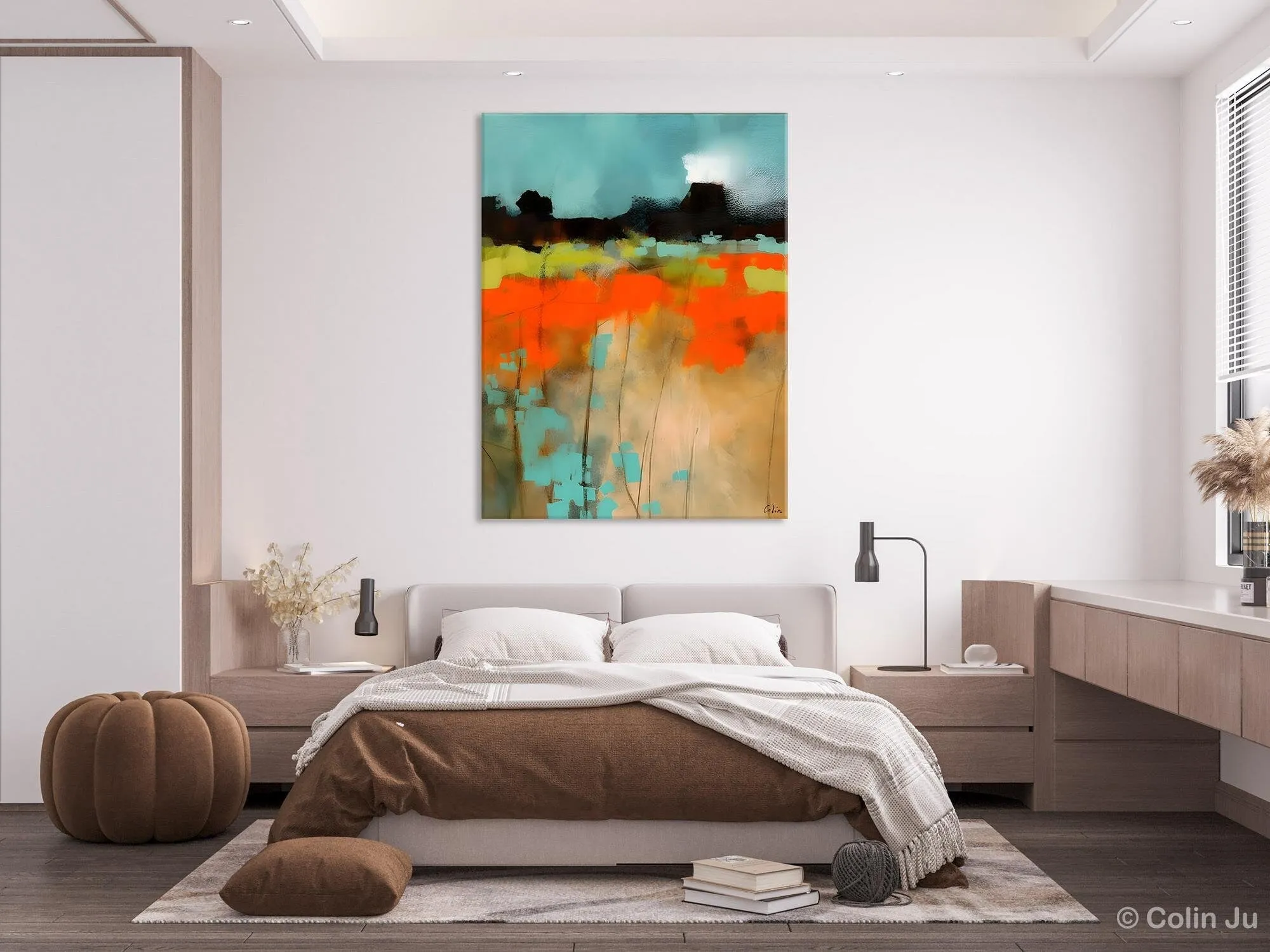 Modern Abstract Wall Art, Extra Large Canvas Painting for Dining Room, Original Canvas Wall Art Paintings, Abstract Landscape Paintings