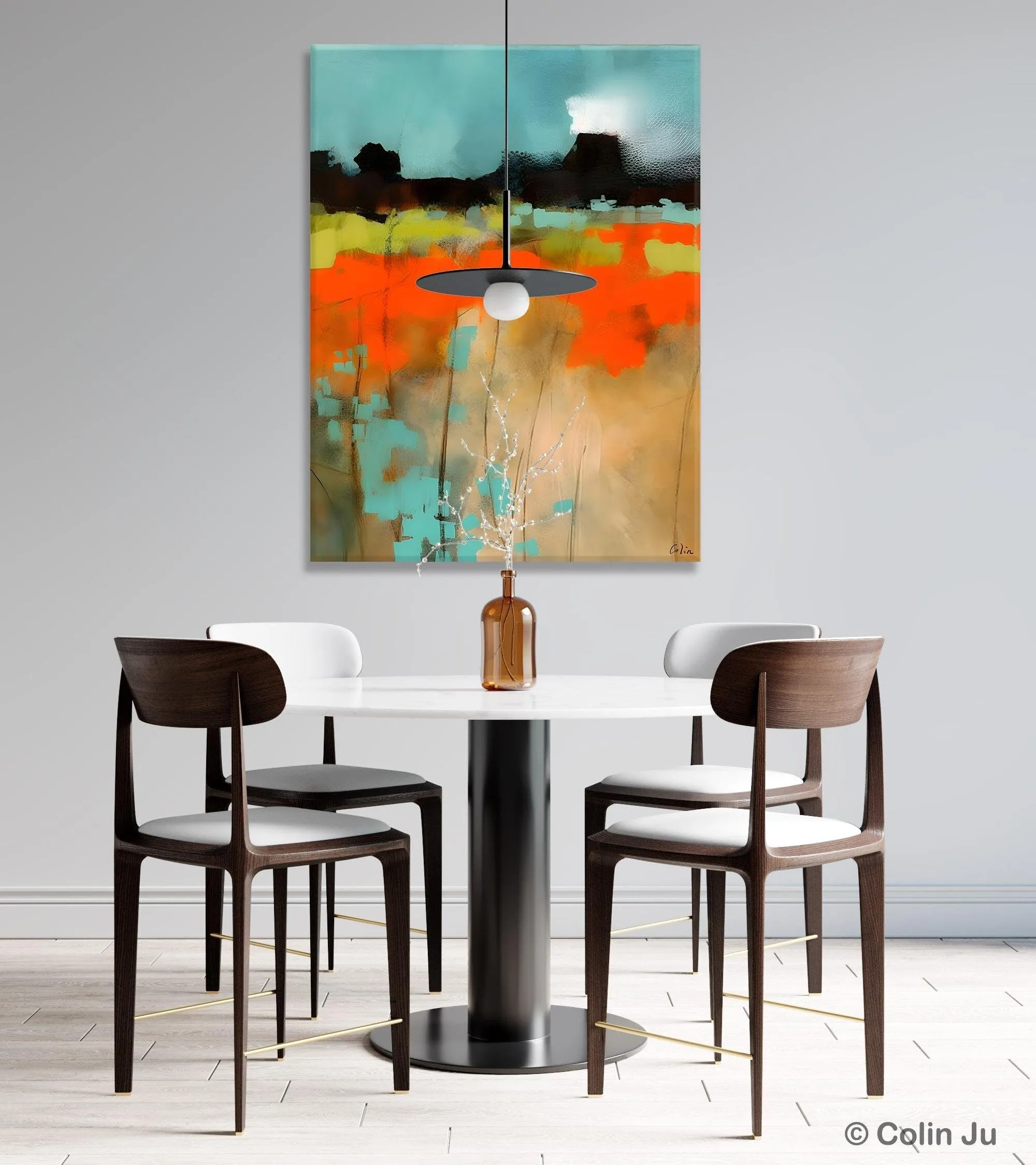 Modern Abstract Wall Art, Extra Large Canvas Painting for Dining Room, Original Canvas Wall Art Paintings, Abstract Landscape Paintings