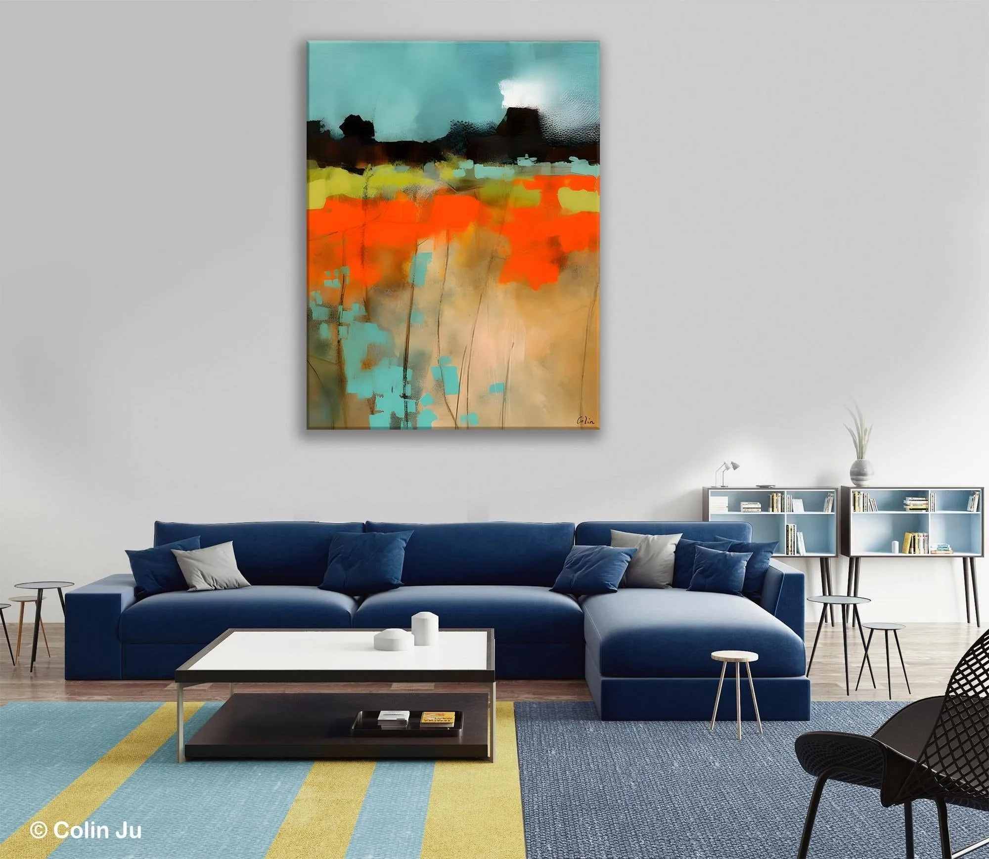 Modern Abstract Wall Art, Extra Large Canvas Painting for Dining Room, Original Canvas Wall Art Paintings, Abstract Landscape Paintings