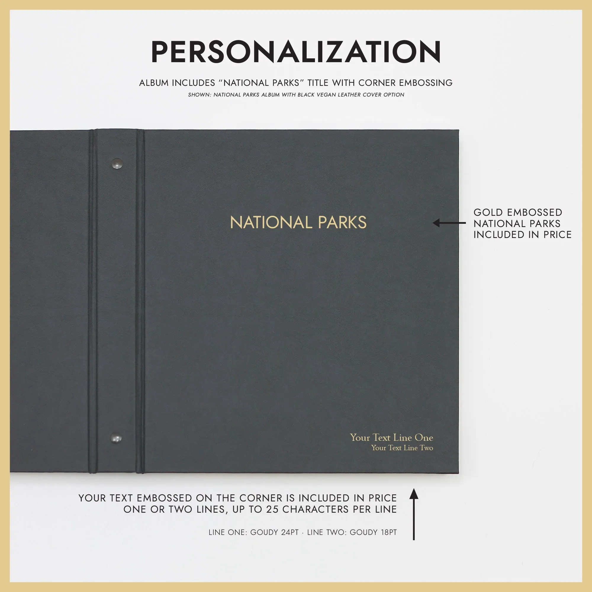 National Parks Album | Cover: Pine Vegan Leather | Available Personalized