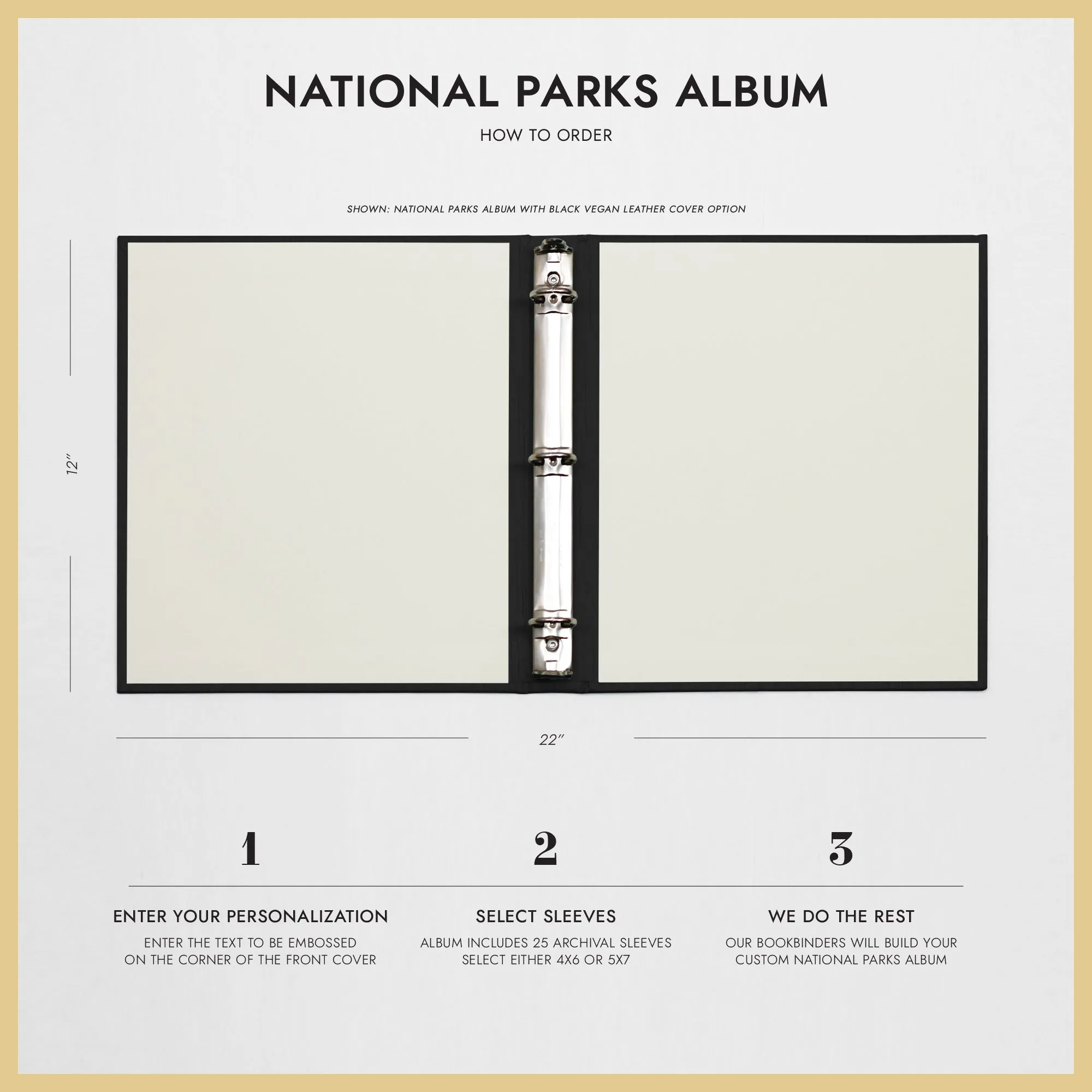 National Parks Album | Cover: Pine Vegan Leather | Available Personalized