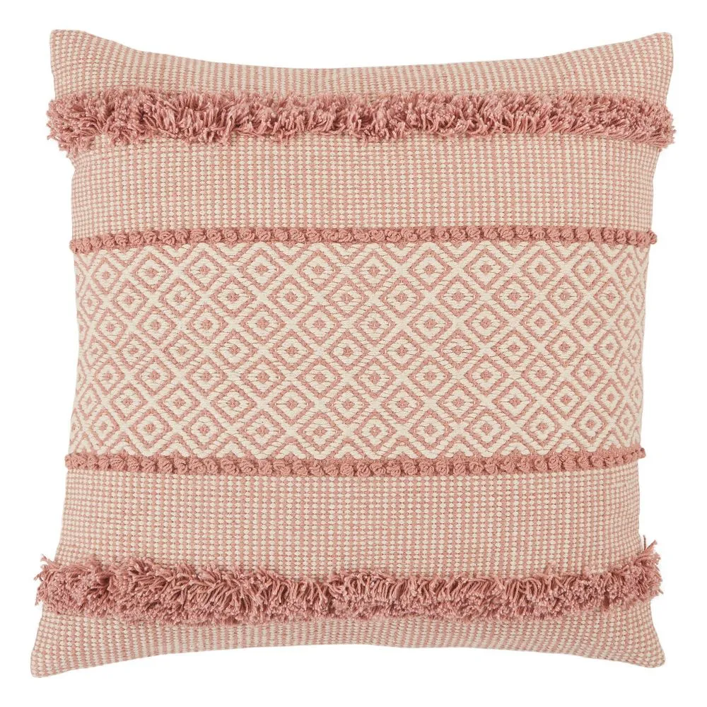 New - 20"x20" Oversize Imena Trellis Poly Filled Square Throw Pillow Pink/Cream - Jaipur Living