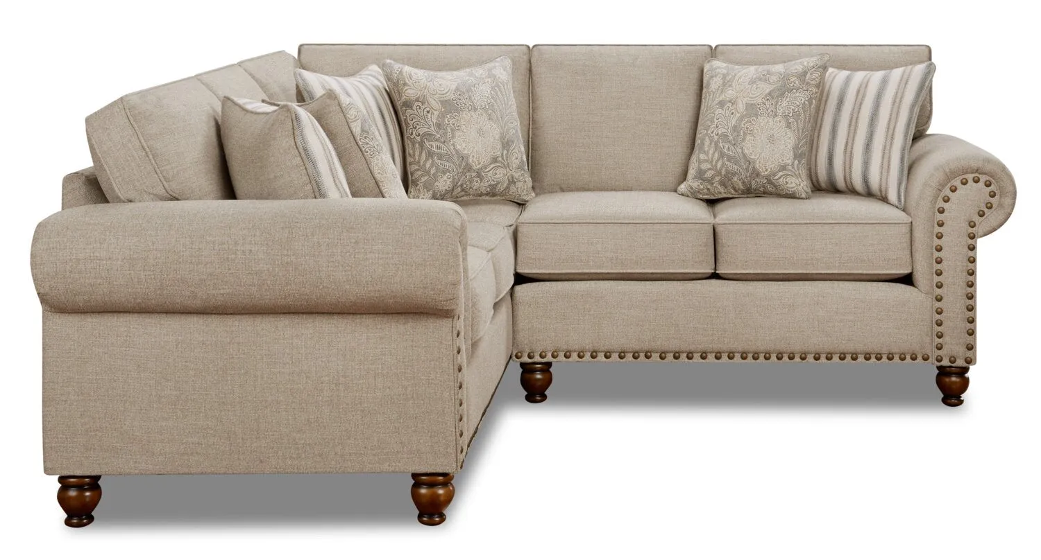 Norden 2-Piece Chenille Sectional - Beige