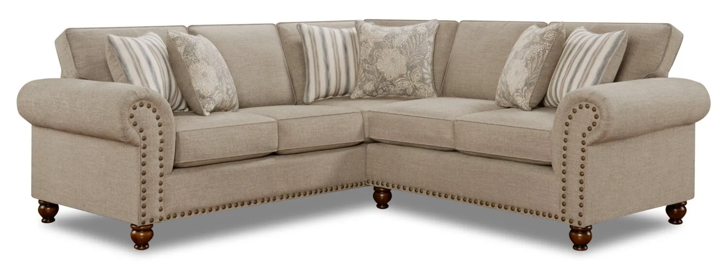 Norden 2-Piece Chenille Sectional - Beige