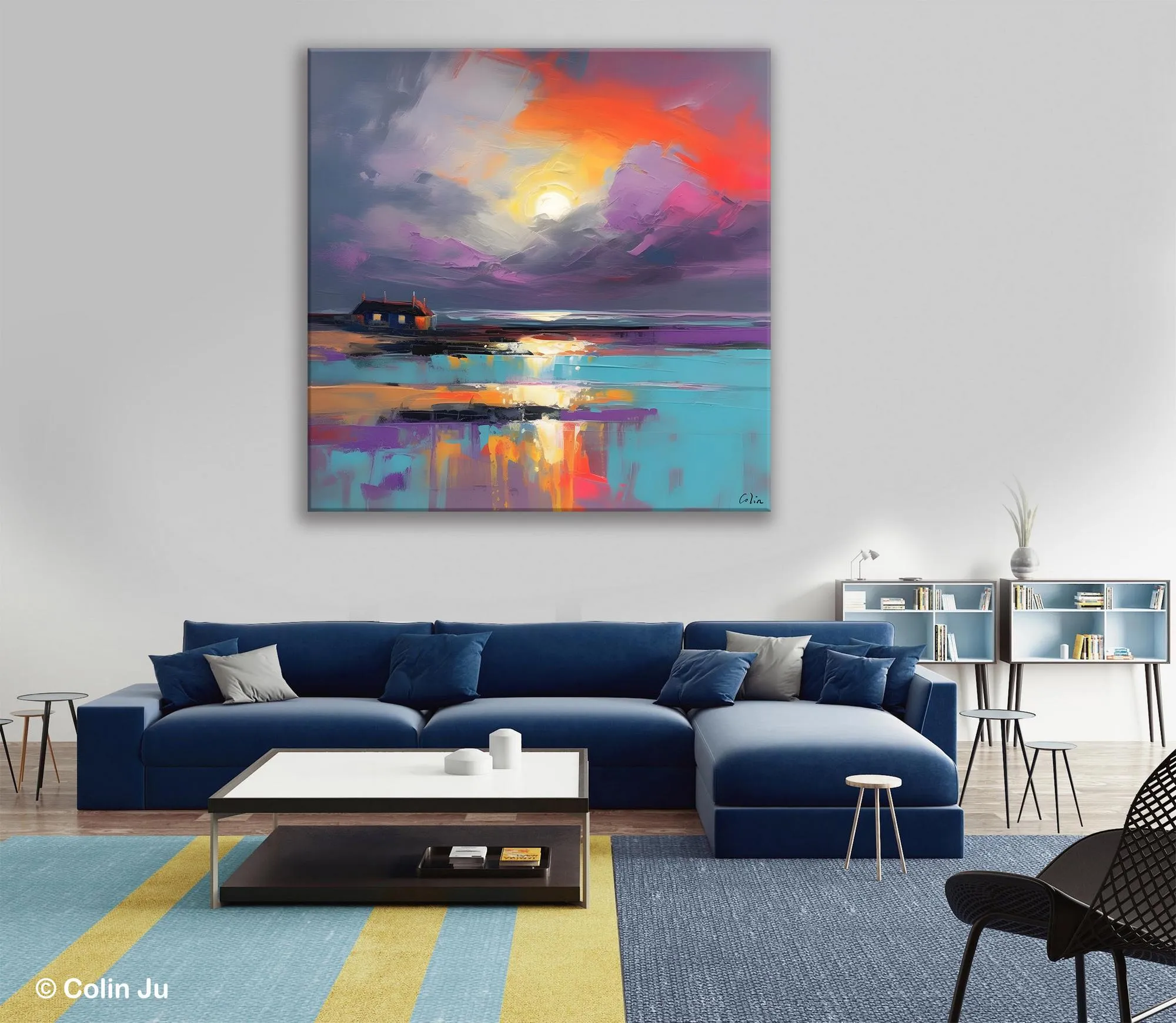 Original Abstract Landscape Wall Art, Landscape Canvas Art, Large Landscape Painting for Living Room, Hand Painted Canvas Paintings