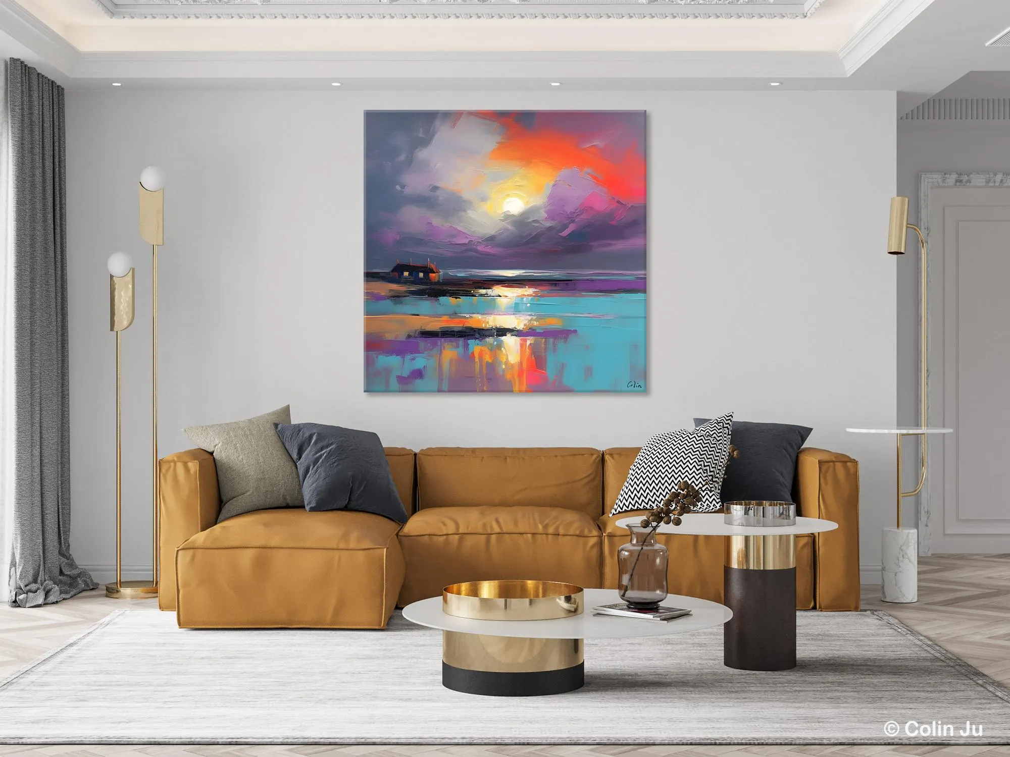 Original Abstract Landscape Wall Art, Landscape Canvas Art, Large Landscape Painting for Living Room, Hand Painted Canvas Paintings