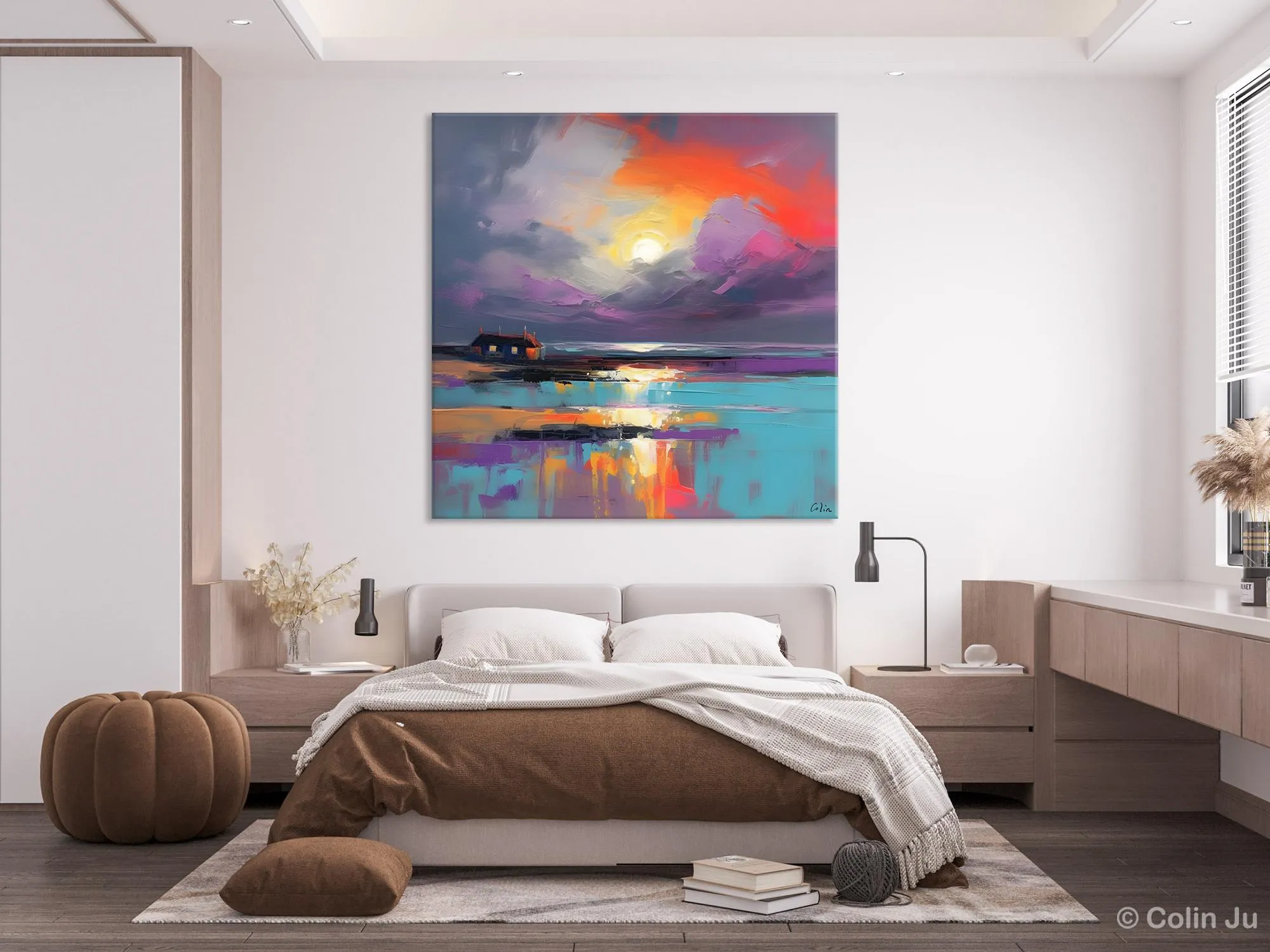 Original Abstract Landscape Wall Art, Landscape Canvas Art, Large Landscape Painting for Living Room, Hand Painted Canvas Paintings