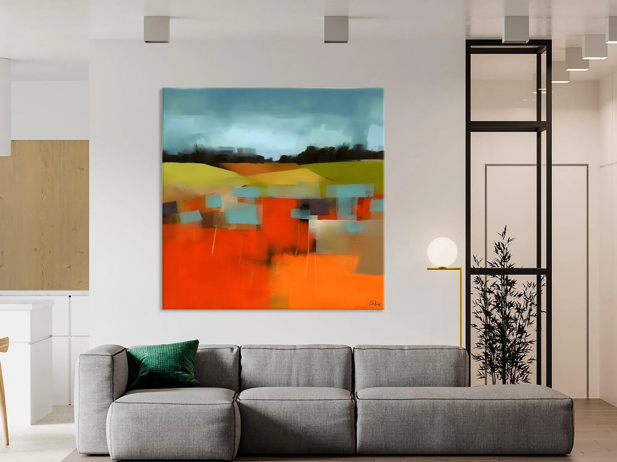 Original Landscape Wall Art Paintings, Oversized Modern Canvas Paintings, Modern Acrylic Artwork, Large Abstract Painting for Dining Room