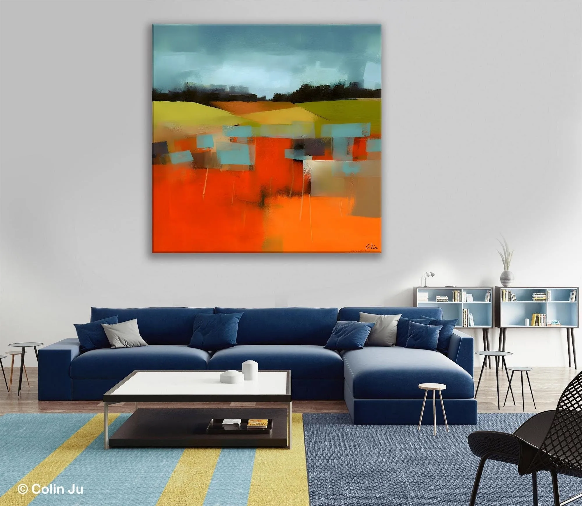 Original Landscape Wall Art Paintings, Oversized Modern Canvas Paintings, Modern Acrylic Artwork, Large Abstract Painting for Dining Room