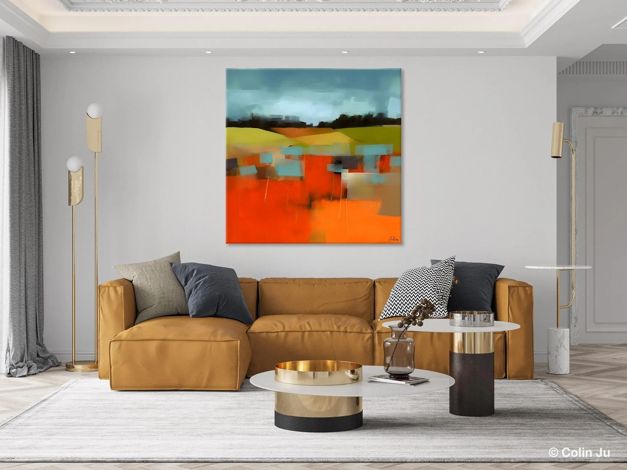 Original Landscape Wall Art Paintings, Oversized Modern Canvas Paintings, Modern Acrylic Artwork, Large Abstract Painting for Dining Room