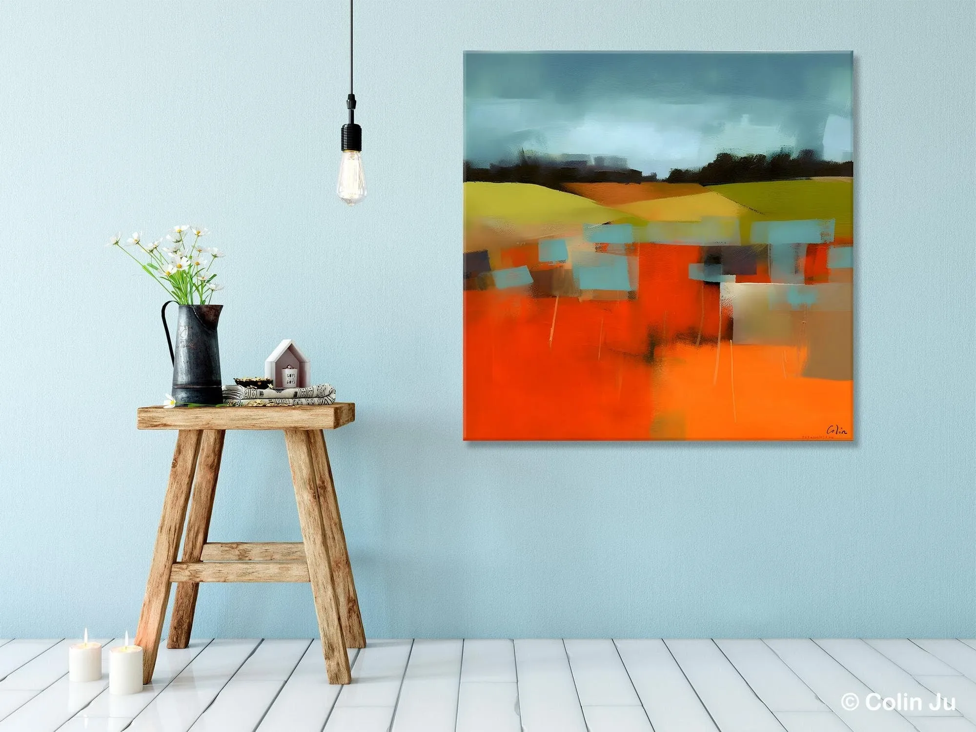 Original Landscape Wall Art Paintings, Oversized Modern Canvas Paintings, Modern Acrylic Artwork, Large Abstract Painting for Dining Room