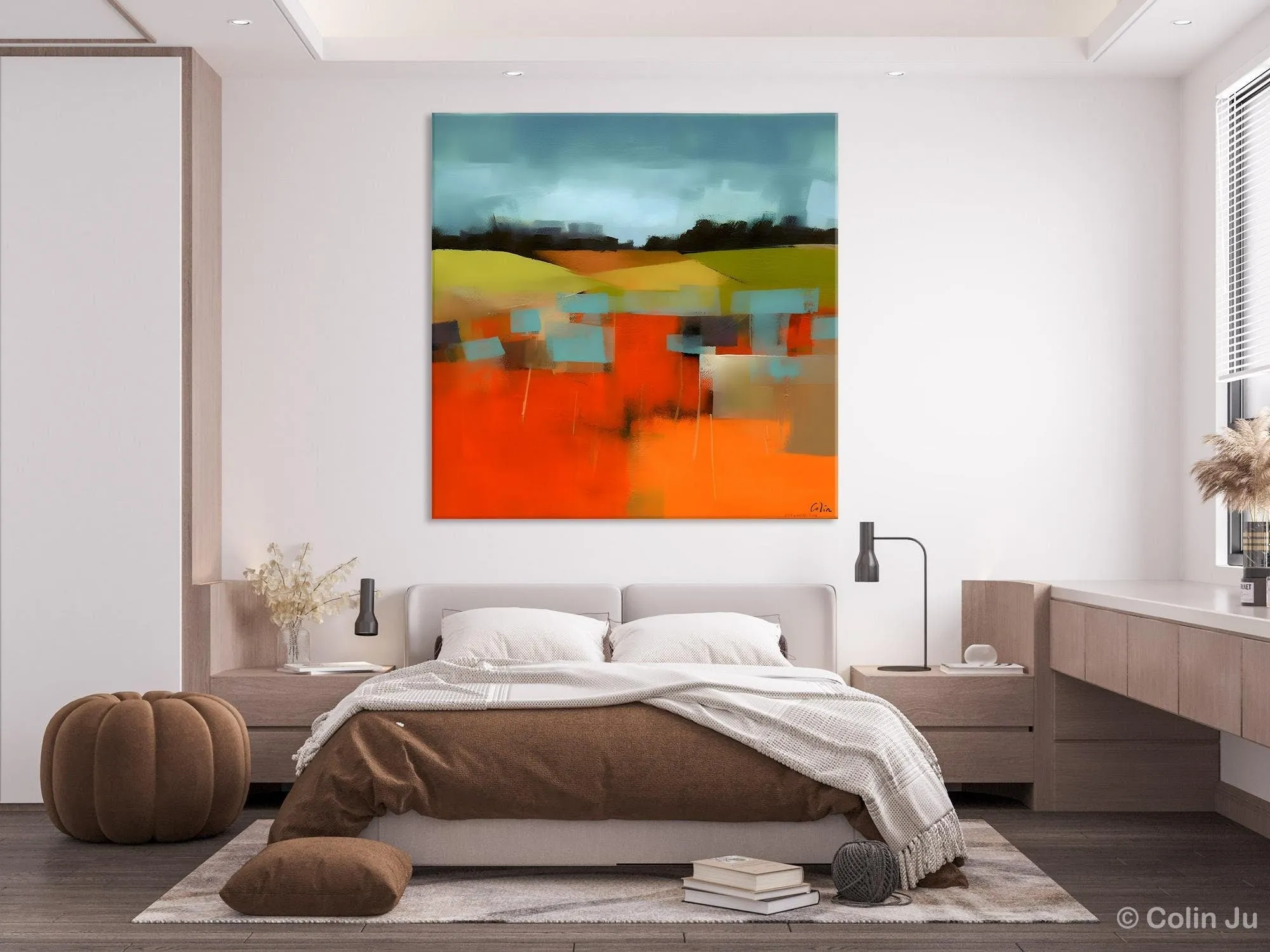 Original Landscape Wall Art Paintings, Oversized Modern Canvas Paintings, Modern Acrylic Artwork, Large Abstract Painting for Dining Room