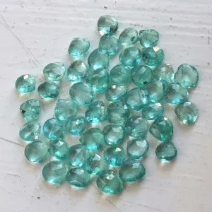 Paraiba Blue Apatite AAA Far Faceted Heart Briolette Beads (Set of 5)