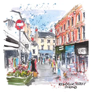 Patsy Gamble Art"Kendrick street Stroud" greetings card (Gamble)