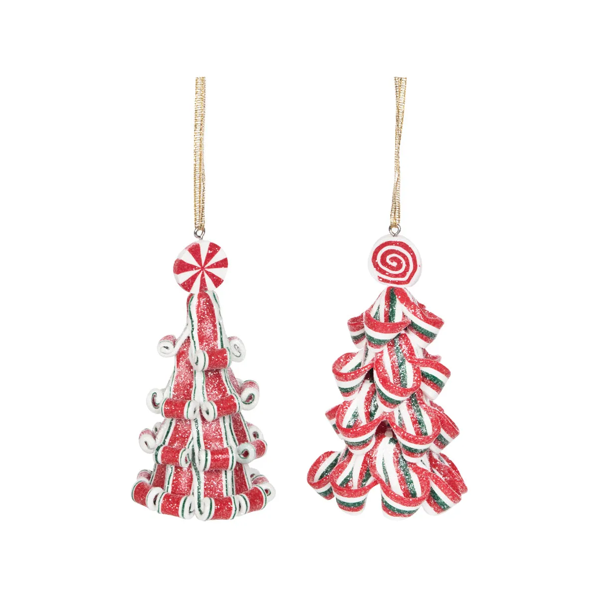 Peppermint Tree Ornament, Asst. of 2