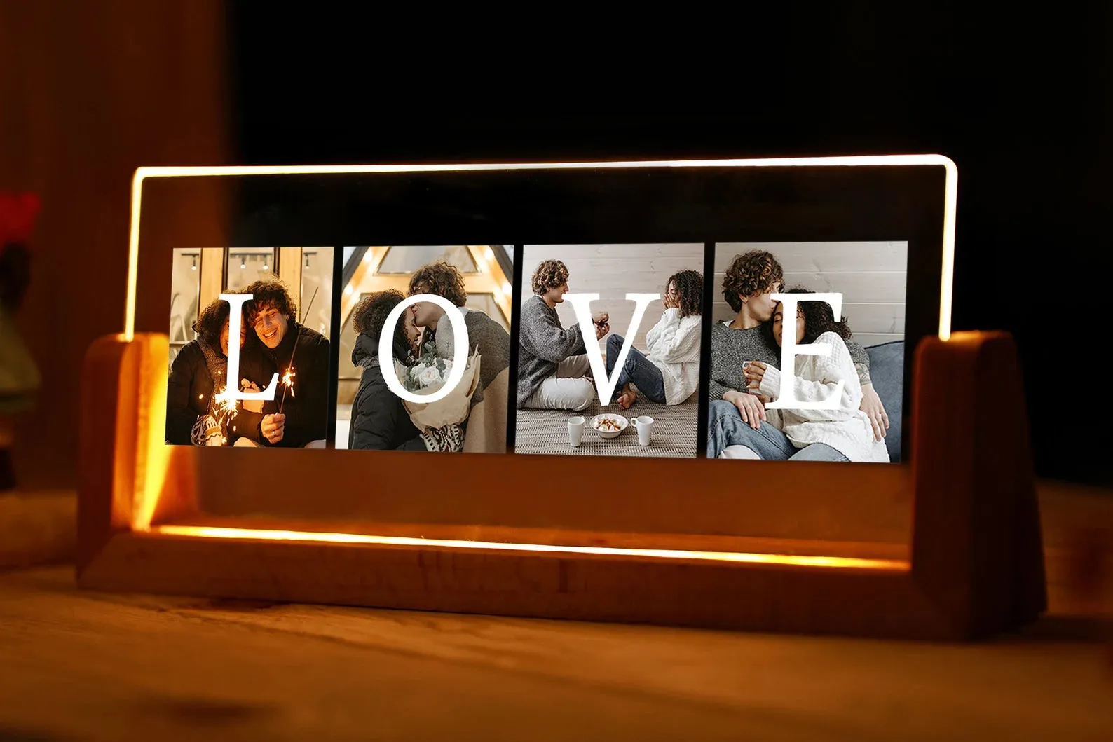 Personalized Couple's Photos Acrylic Lamp