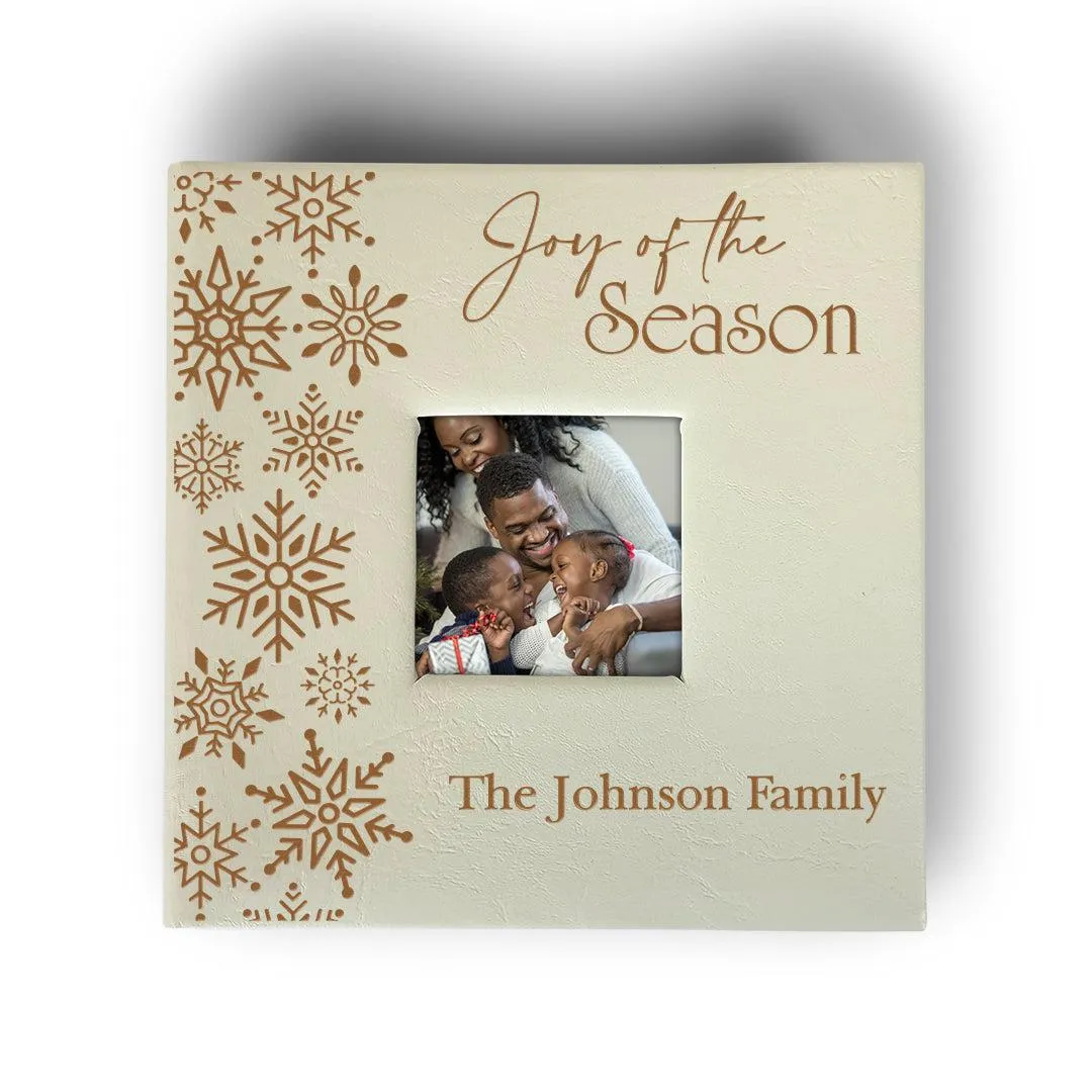 Personalized Joy of the Season Cream Leatherette Photo Album