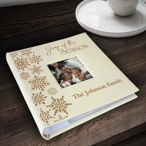 Personalized Joy of the Season Cream Leatherette Photo Album