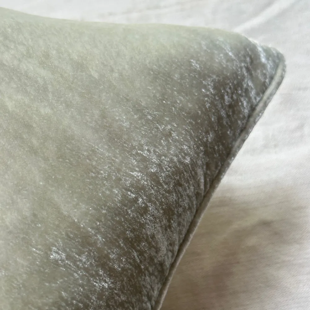 Plain Silk Velvet Cushion in Skylight