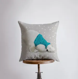 Polar Bear | Blue Sweater | Pillow Cover | Christmas Gift | Home Decor | Throw Pillow | Decor Pillows for Couch | Sofa Pillows | Modern Home Decor