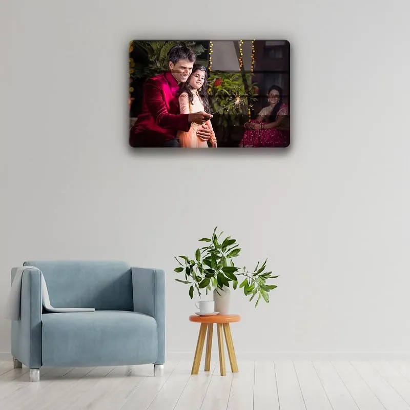 PRINTIAA 3MM-12x8inch-C/Horizontal Acrylic Photo Print Personalized for Wall Mount, Frameless wall frames with personalised photos of Couples, Kids, Parents, and Corporate