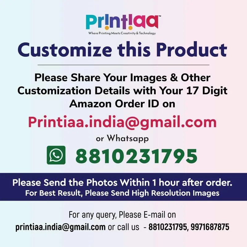 PRINTIAA 3MM-12x8inch-C/Horizontal Acrylic Photo Print Personalized for Wall Mount, Frameless wall frames with personalised photos of Couples, Kids, Parents, and Corporate