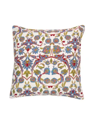 Red Blue And Green Jamewar Decorative Pillow