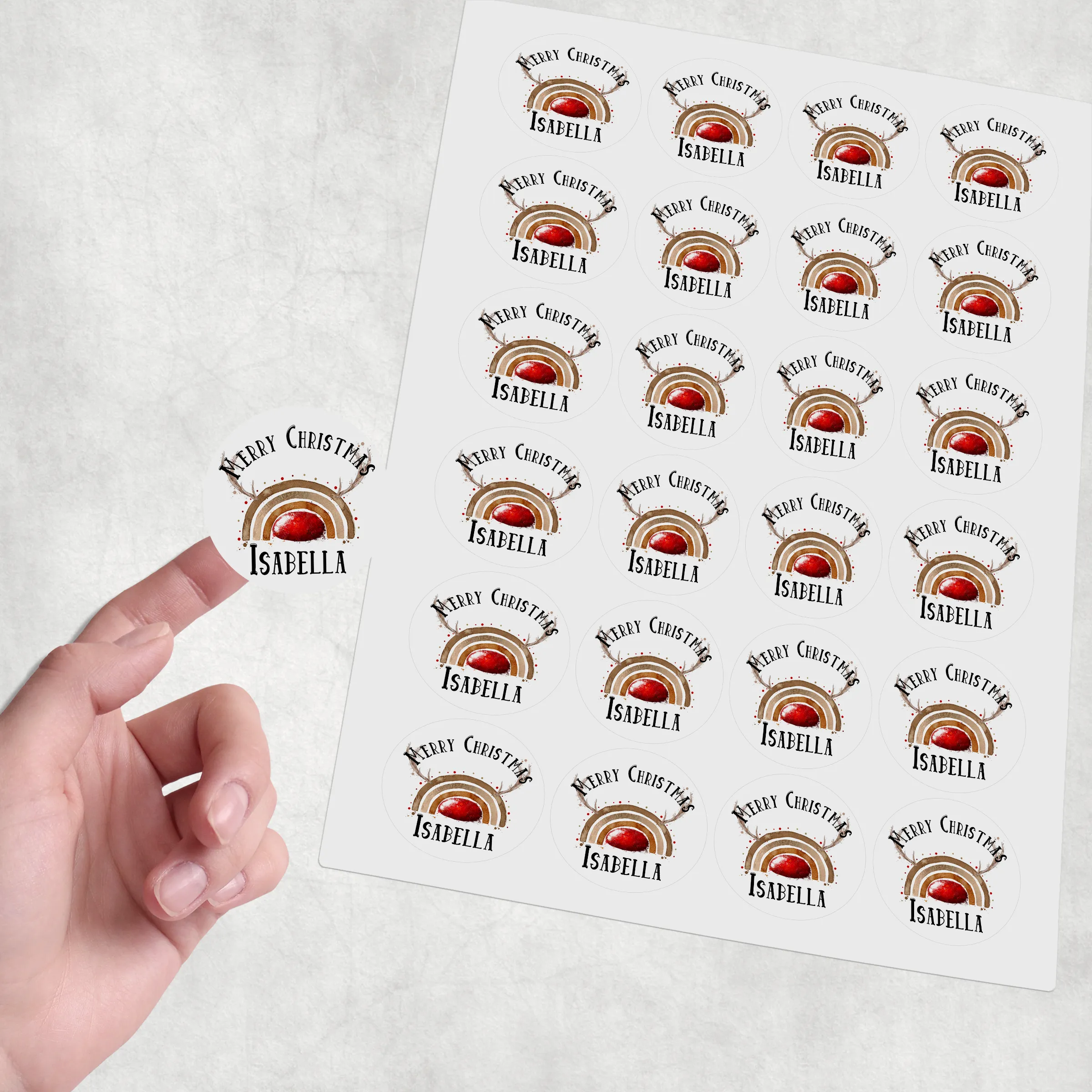 Reinbow Christmas Personalised Gift Stickers