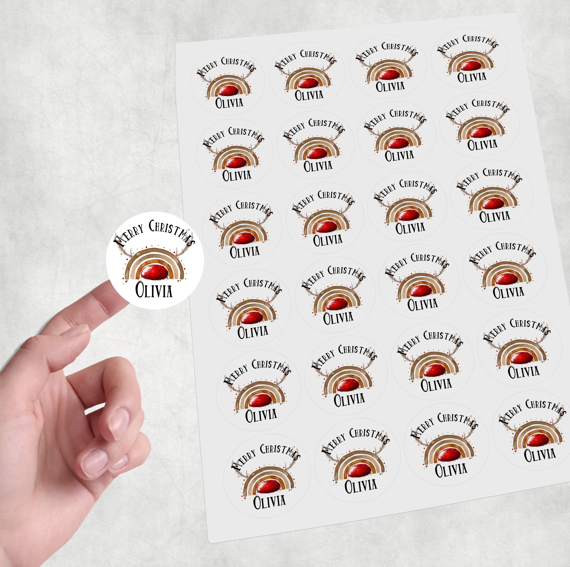 Reinbow Christmas Personalised Gift Stickers