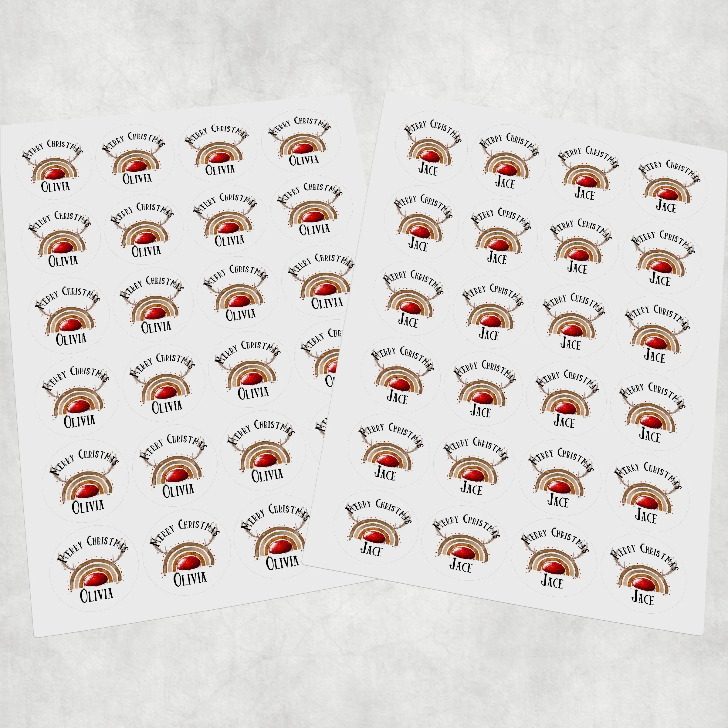 Reinbow Christmas Personalised Gift Stickers