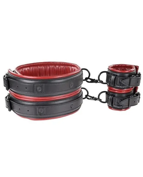 Saffron Thigh & Wrist Cuff Set - Red/Black