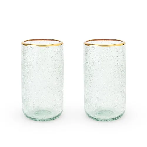 Seaside: Sea Foam Bubble Glass Tumbler Set by Twine