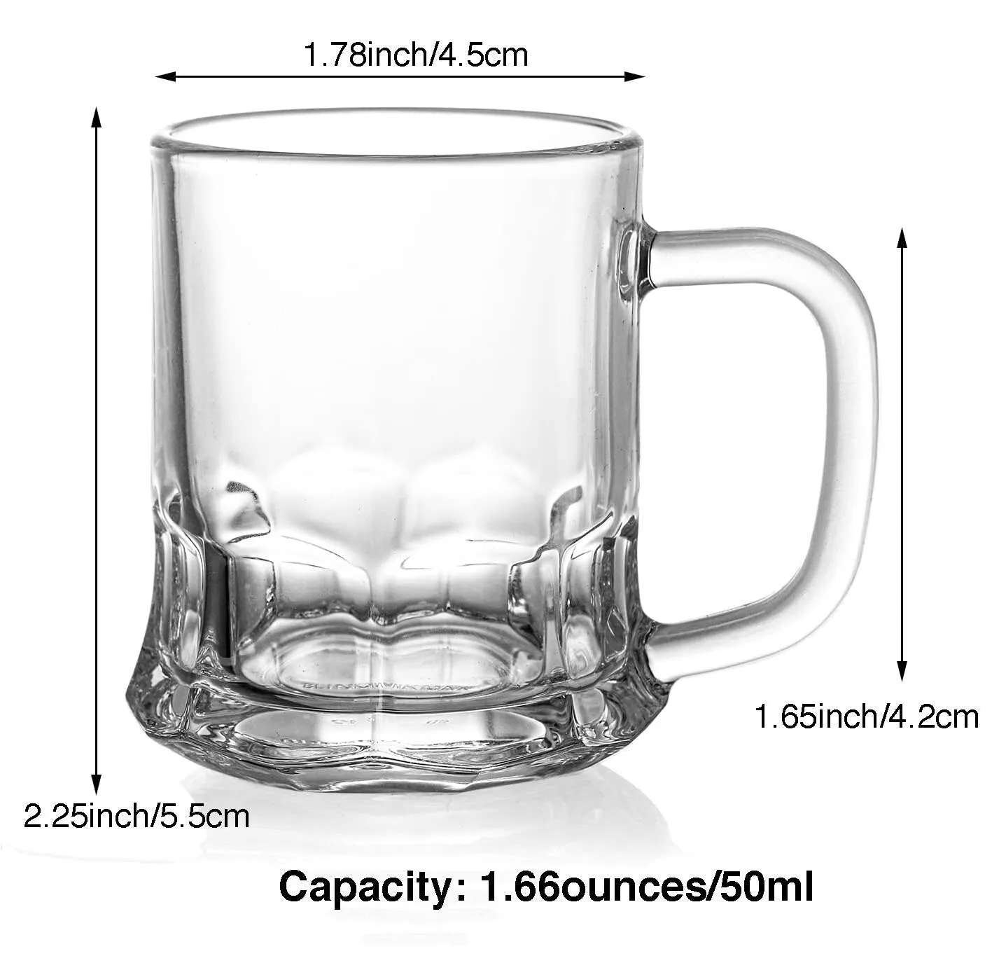 Set of 6 Mini Mason Beer Mugs Heavy Base Glasses