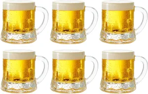 Set of 6 Mini Mason Beer Mugs Heavy Base Glasses