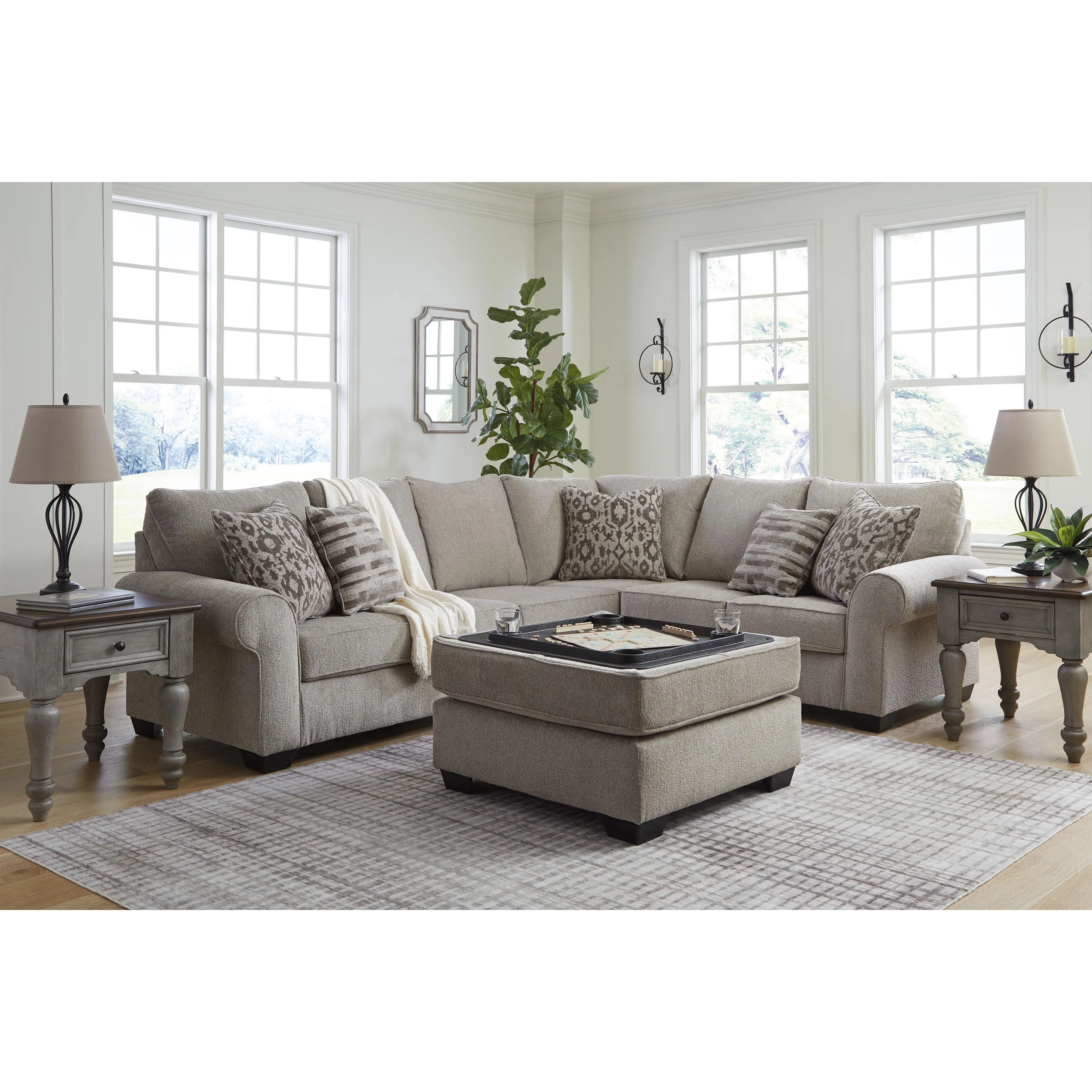 Signature Design by Ashley Claireah Fabric 3 pc Sectional 9060355/9060346/9060349