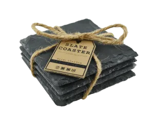 St/4pcs Square Slate Coaster