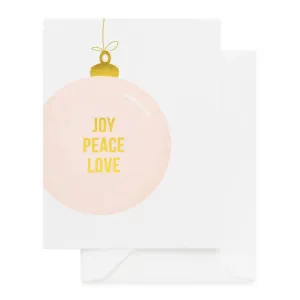 SUGAR PAPER | Joy Peace Love Ornament Card