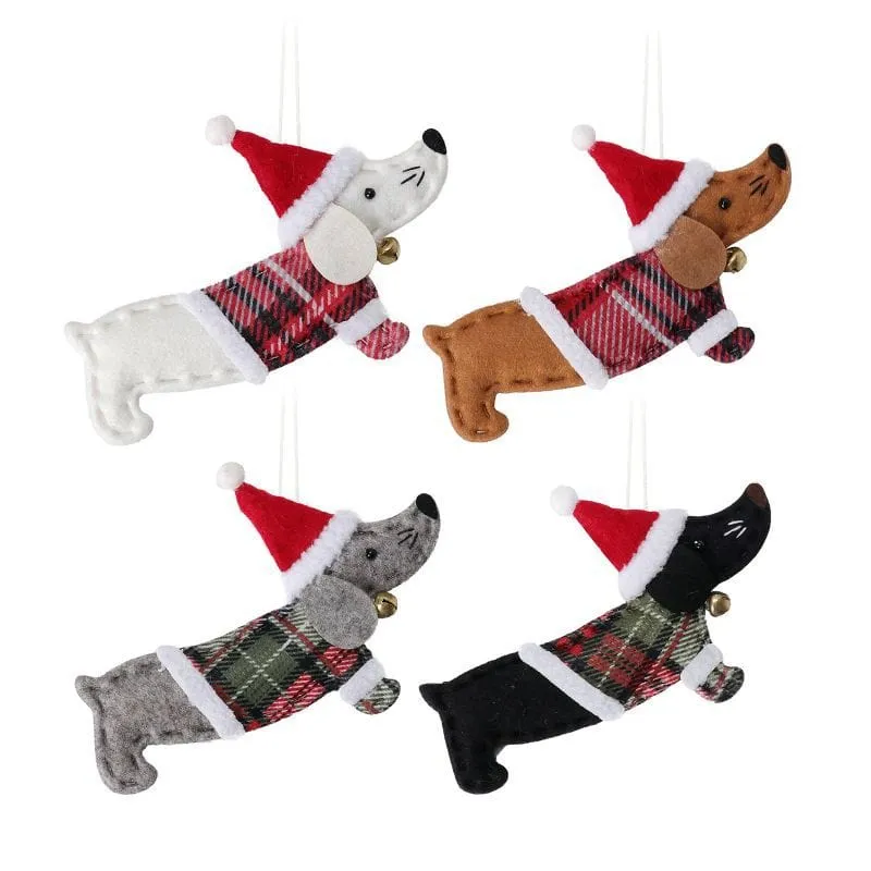 Tartan Dachshund Ornaments