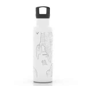 Well Told - Bristol RI Map 21 oz Insulated Hydration Bottle White